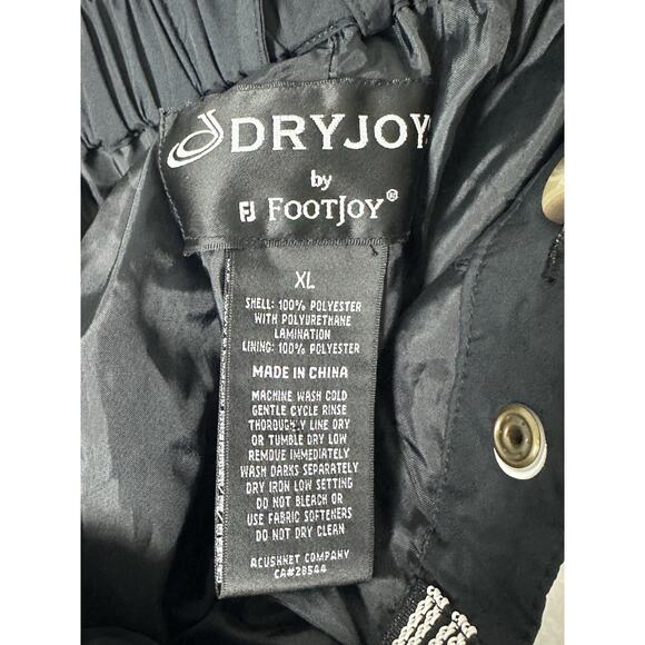 FootJoy DryJoys Men's Golf Rain Pants Black Waterproof Windproof Size XL - Picture 7 of 8
